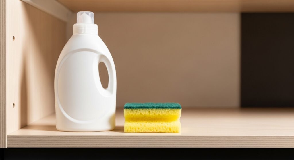 ストックをやめて在庫がなくなった余白がある棚