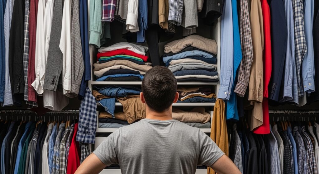 私服が多くて洋服選びに悩む男性