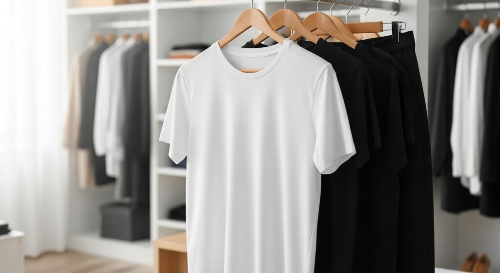 たくあんある洋服からよく使う服だけを厳選する様子