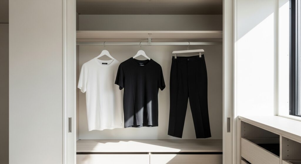 クローゼットに掛けられた洋服