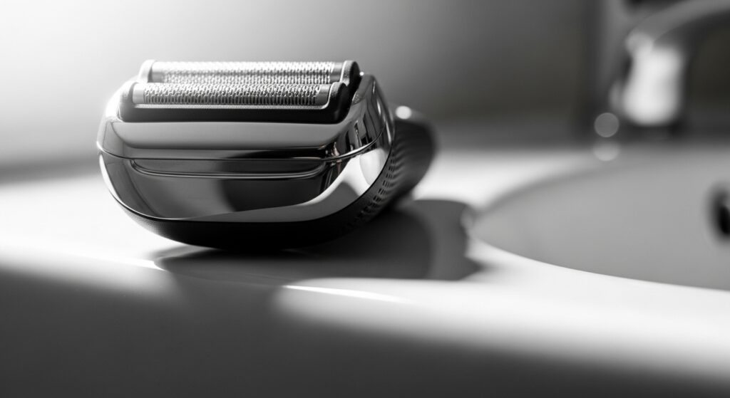 朝のヒゲ剃りに使う洗面所に置かれた電気シェーバー