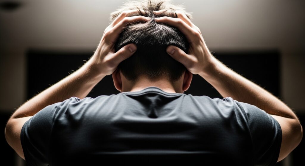 飲み会を断れずに悩んでいる様子