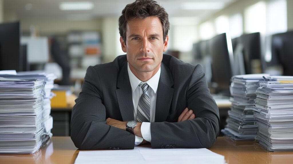 断り方を考える男性